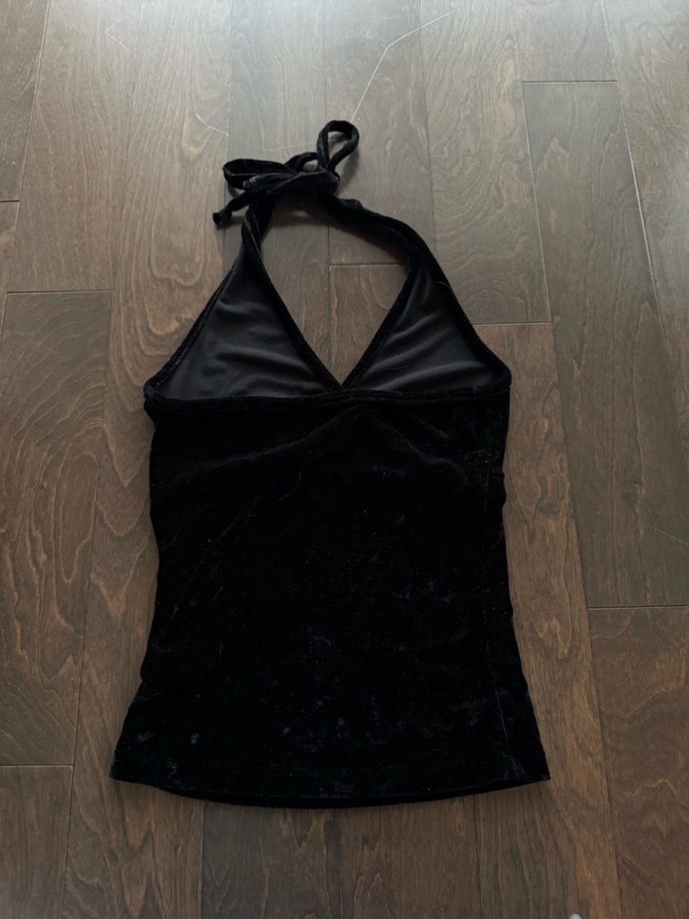 Black Velvet Halter Wrap Top - Women - Picture 3 of 3